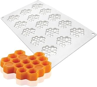 TUKE Honeycomb Molds - 15 Cavity Chocolate, Fondant, Candy & Cake Silicone Molds