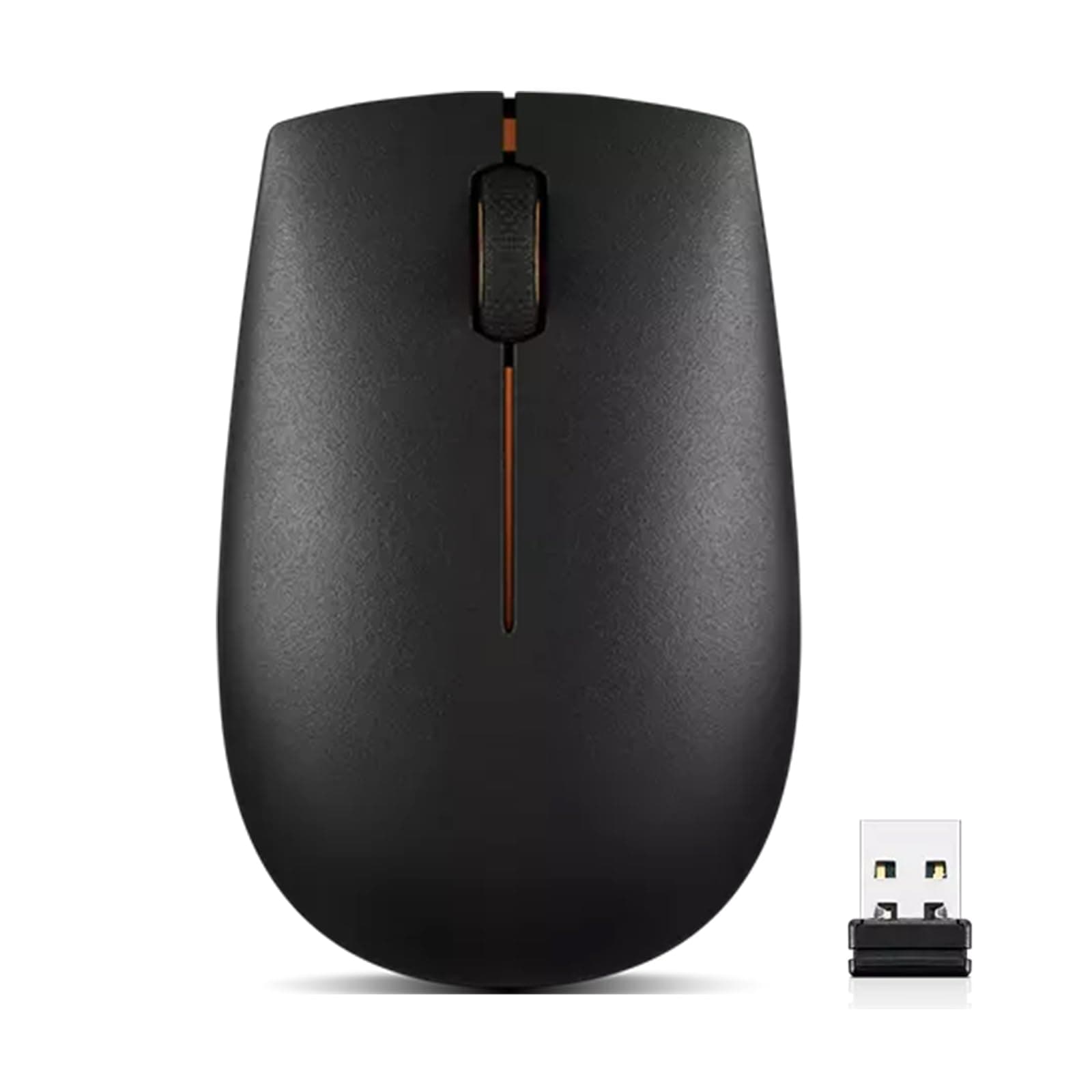 Lenovo 300 Wireless Mouse, Black, Computer Mouse for PC and Laptop with Windows, Ambidextrous Design, 2.4 GHz Nano USB Receiver, 12 Month Battery Life