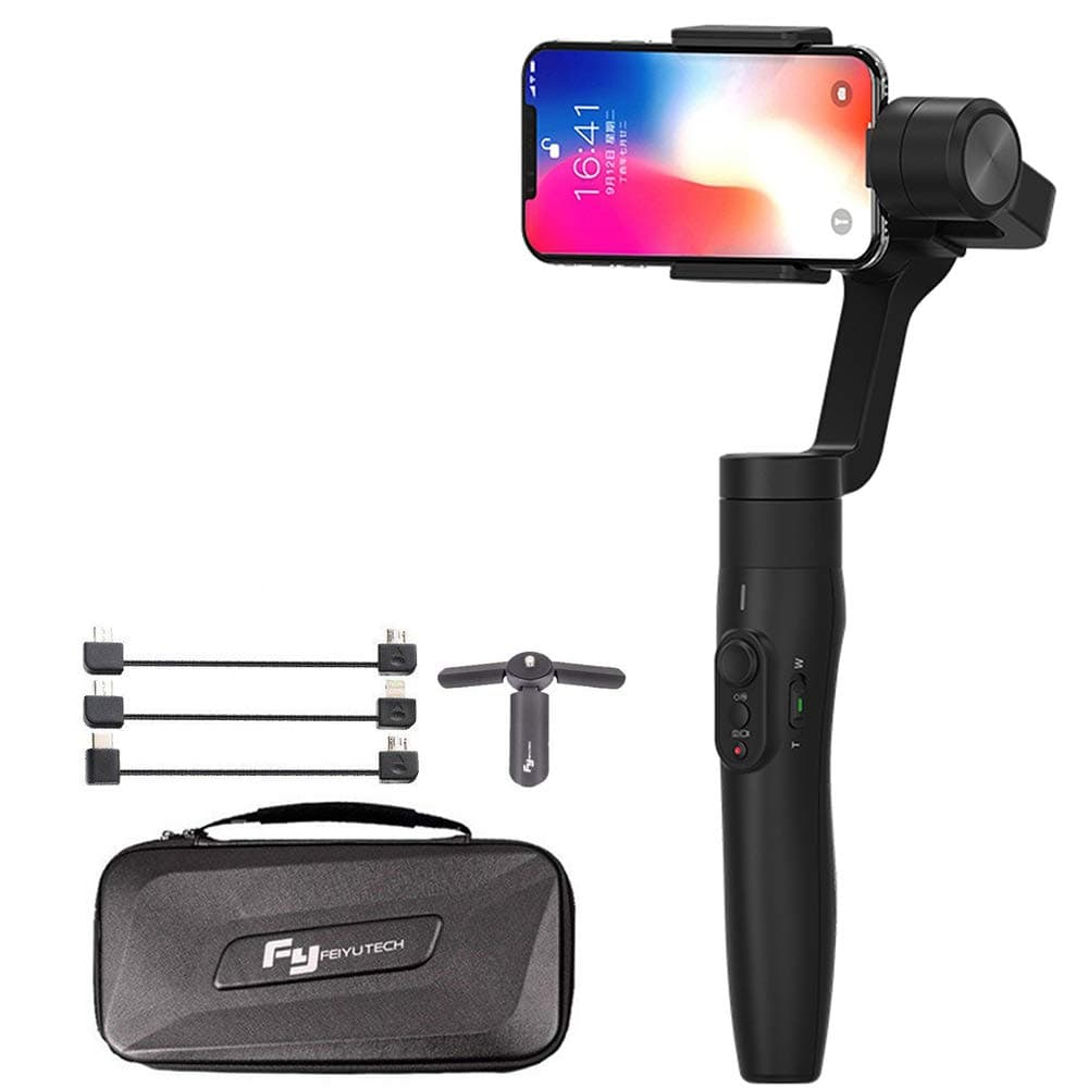 Feiyu Vimble 2 3-Axis Handheld Gimbal Stabilizer, MAX 7.2" Retractable, Shutter Button & Zooming Button, Trigger Button for Quick Setting, Face & Object Tracking, Various Time-Lapse - Black