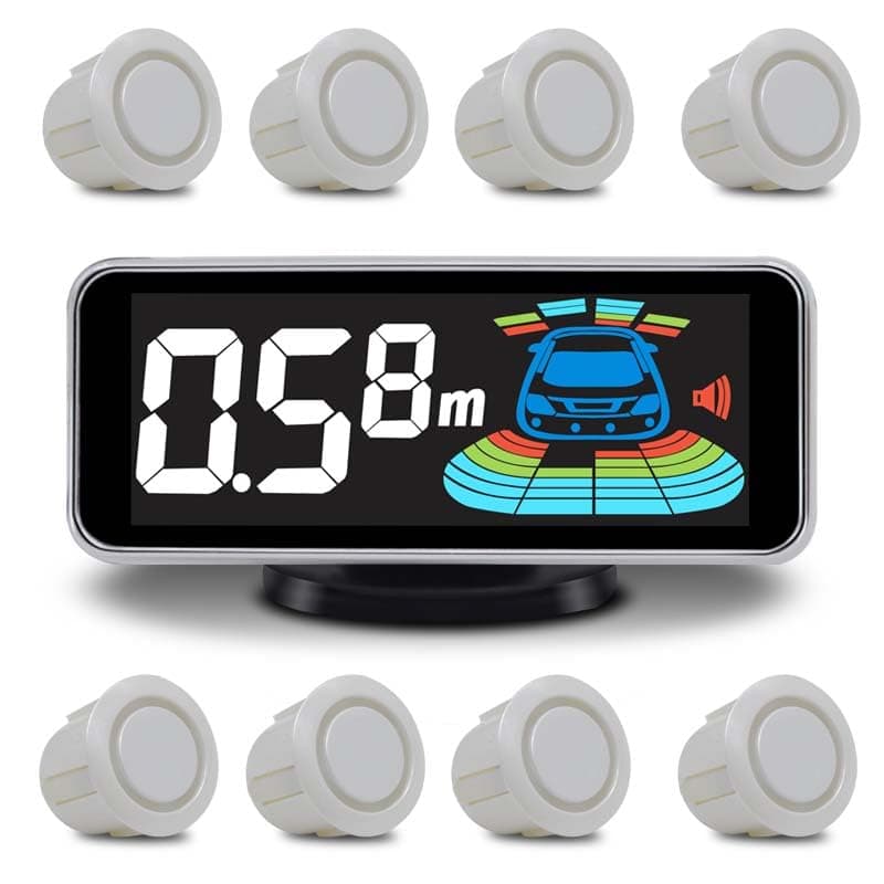 Backup Radar System Car Auto Vehicle Reverse with 8 Parking Sensors kit Distance Detection LCD Distance Display Sound Warning …