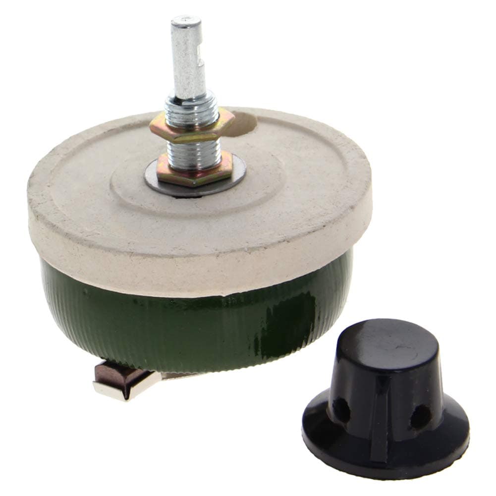 Heyiarbeit 50 Ohm 50W Ceramic Wirewound Potentiometer Linear Variable Rheostat Resistor with Knob for Light Dimmers Motor Speed Control 1pcs