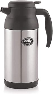 Cello Armour Stainless Steel Double Walled Carafe, Insulated, 1600ml, 1pc, Black