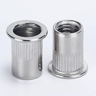 Rivet Nut kit 1/4"-20UNC 8-32UNC 10-24UNC 3/8"-16UNC 5/16"-18UNC 138Pcs Stainless Steel 304 Finish Flat Head Rivnut Threaded Insert Nut Knurled Body
