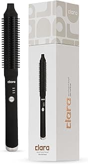 Clara Anti-Frizz Ionic Slim Hot Brush 32mm Thermal Heated Round Hair Styling Brush with 5.5mm Bristles, Triple Heat Settings, 3-in-1 Blowout, Wave & Smooth Finish Styling Tool – Black