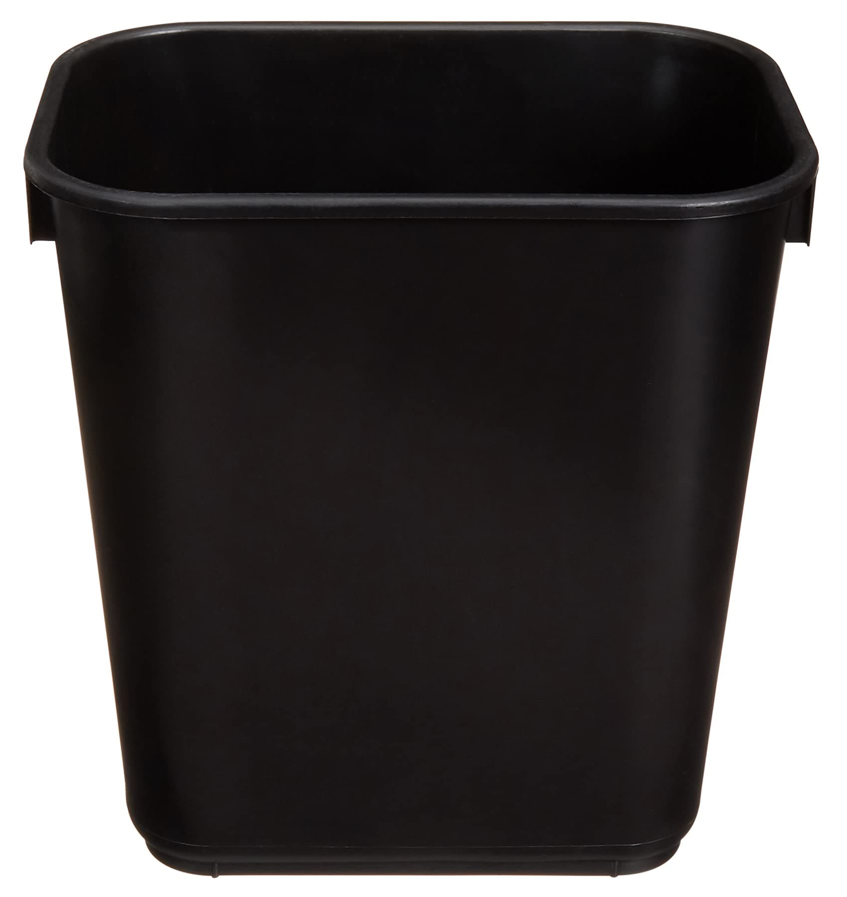 Amazon Basics Small Rectangular Commercial Office Wastebasket, Easy to Clean, 3 Gallon, Black, 6-Pack