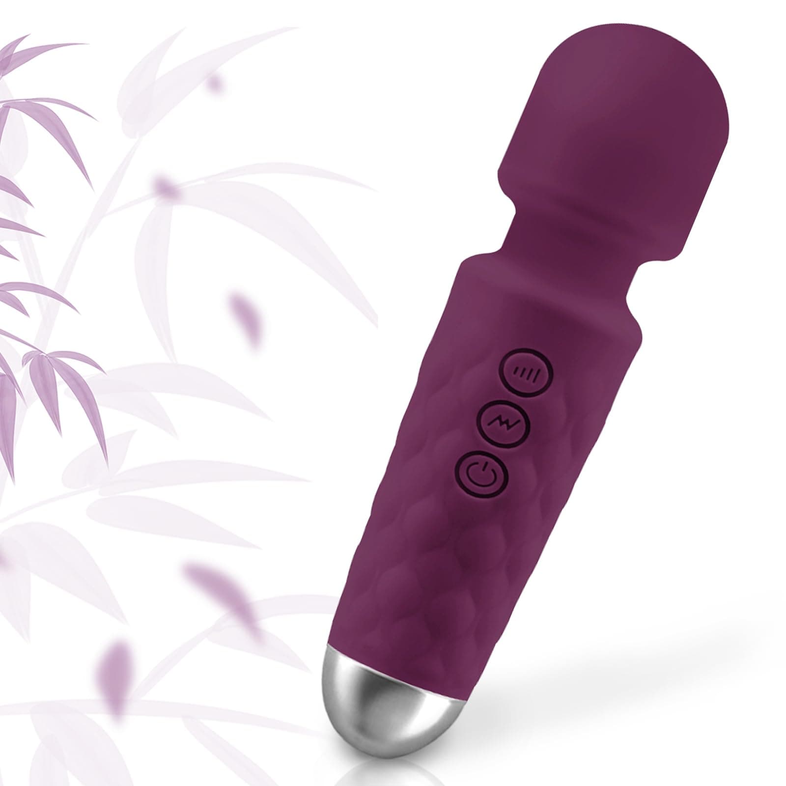 Compact Multi-Frequency Portable Massager, Silicone Shell Skin-Friendly, for Neck Shoulder Legs Back to Relieve Fatigue（Grape Purple）