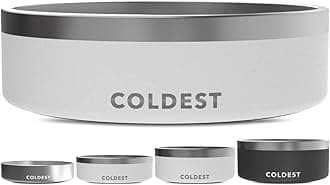 Coldest Dog Bowl - Small Stainless Steel Non Slip Dog Bowls, Cats, Pet Feeding for Food or Water 42 oz