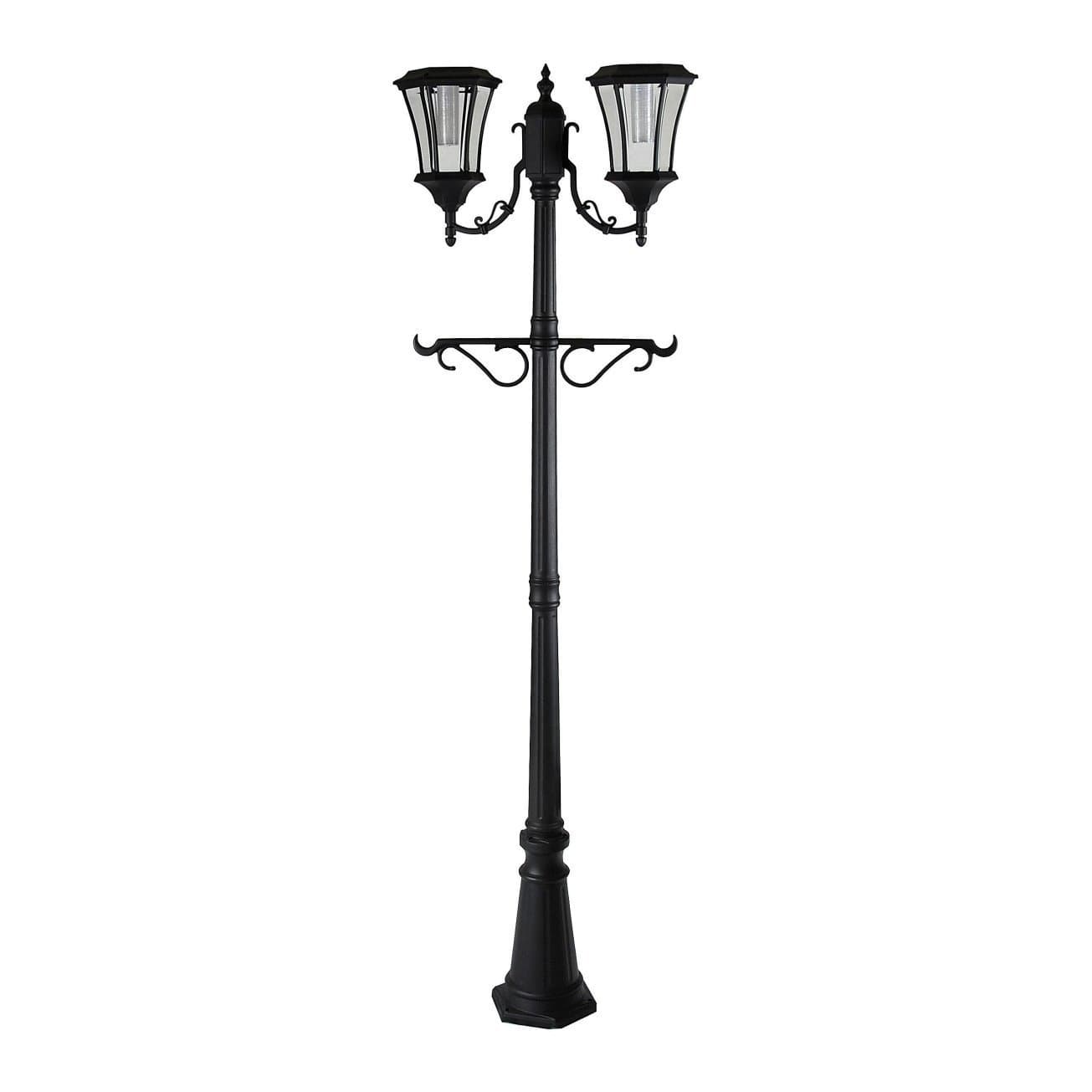 Sunergy Solar Lamp Post With Planter Base White Led Lights 86 In. H Glass