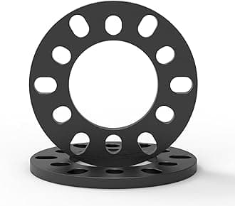 WHEEL CONNECT Wheel Spacer, 10mm Thickness(3/8inch), Fit 6 Lugs Pattern 6x114.3, 6x120, 6x127, 6x130, 6x132, 6x135, 6x139.7,Forged 6061 Aluminum, Anodised Black Surface, Pack of 2.