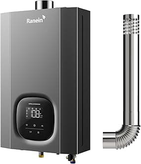 Ranein Natural Gas Tankless Water Heater, Indoor Max 4.3 GPM, 100,000 BTU Instant Hot Water Heater