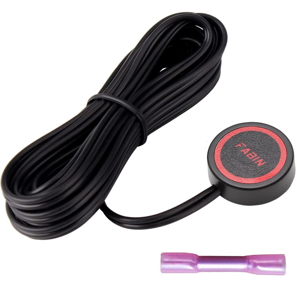 FARBIN Horn Push Button，Momentary Switch with 3 meters wire，Round Red Cap On Off Switch，Mini Self Locking，SPST Tactile On Off， DIY Electronics Accessories (Flat button)