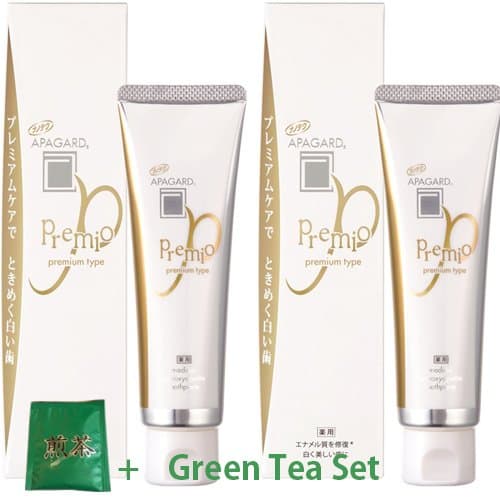 Tooth Care Apagard New Tooth Paste Premio - 100g - 2 Pack Set (Green Tea Set)