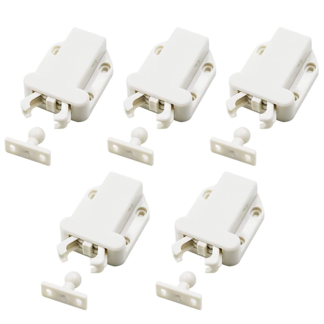 5 Sets Plastic Touch Latches for Cabinet Cupboard Drawer 2.7" Length