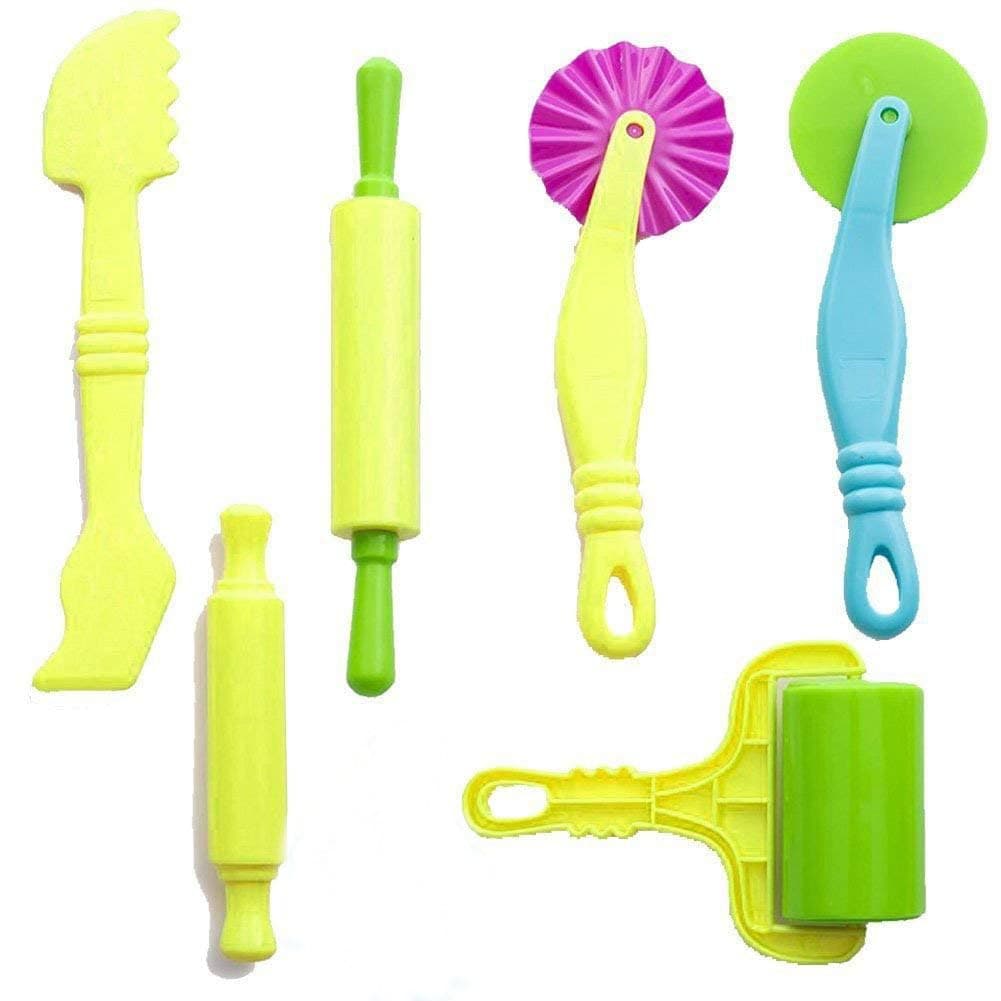 Clay and Dough Tools Kit for Kids - 6 Pieces - Assorted Colors