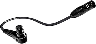 Balanced XLR Cable Male to Right Angle Female - 6 Feet Black - Pro 3-Pin Microphone Connector for Powered Speakers, Audio Interface or Mixer for Live Performance & Recording