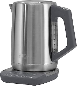 Perfect Temperature Kettle, 1.7L, with Temperature Control, LED Display, Easy to Use Kettle with Rapid Boil and Temperature Hold, Stainless Steel KT201UK