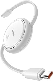 USB C, Mini 100W Retractabl Cable (White, 1m)