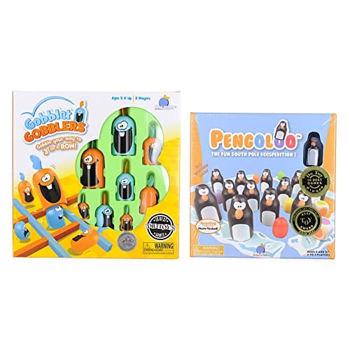 Blue Orange Gobblet Gobblers Board Game & Pengoloo Bundle (2 Pack)