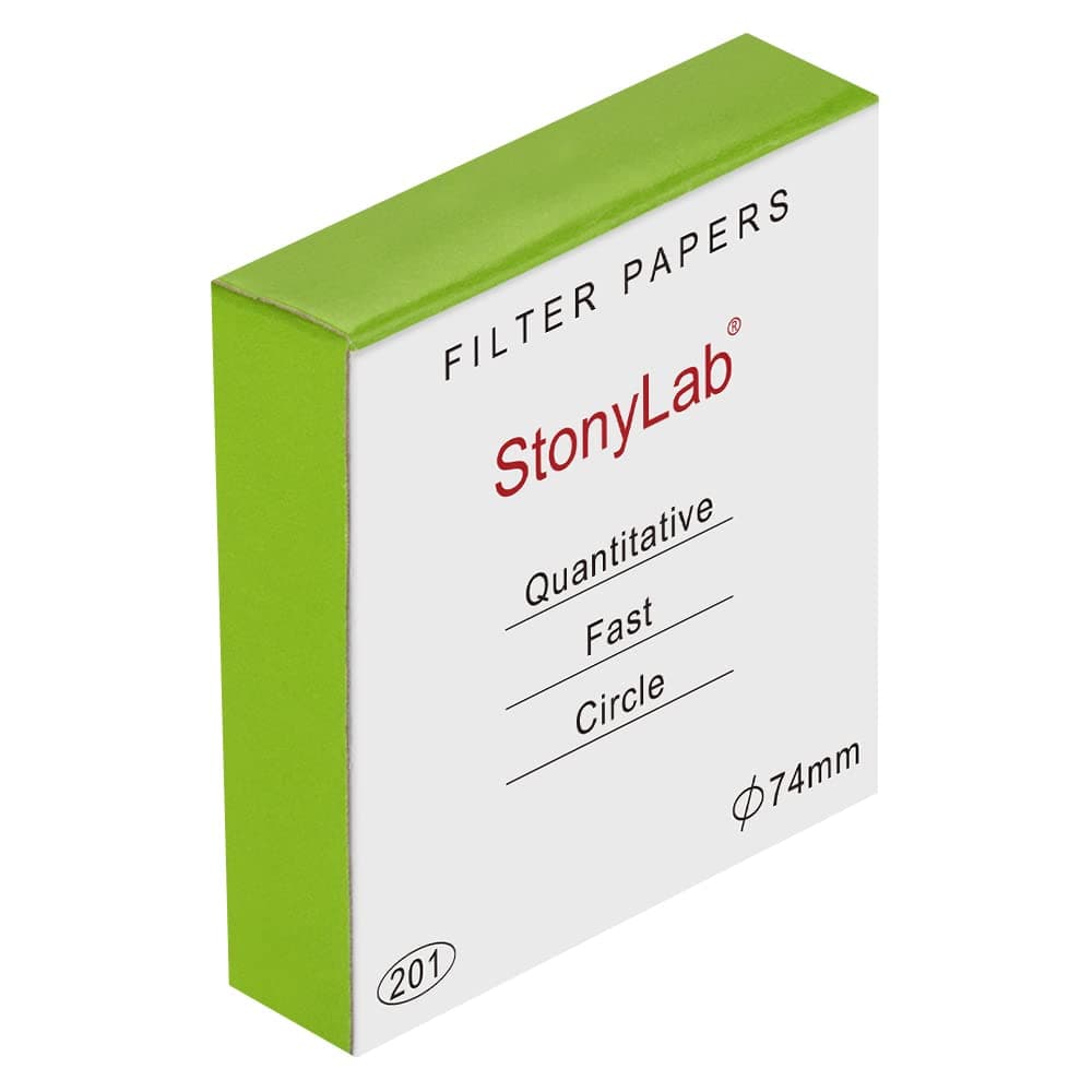 – stonylab Quantitative Filter Paper Circles, 100 Pack Fast Speed Cellulose Filter Paper 25 Microns Particle Retention, 74 mm Diameter