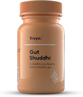 Traya Gutt Health Tablets, Medicine for Constipation, Bloating & Gas Relief, Natural Metabolism Booster, Helps Improve Acidity, Contain Ginger, Clove, Cardamom, Digestive Enzymes (30 Tablet)
