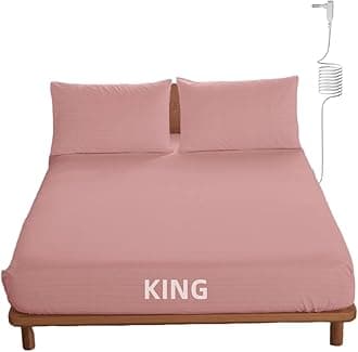 OKOHEY Grounding Fitted Sheets with 15ft Earthing Cord, King Size, 90% Organic Cotton + 10% Silver Fiber, Soft & Breathable Grounded Sheet for Better Sleep and Enhanced Wellness, Pink
