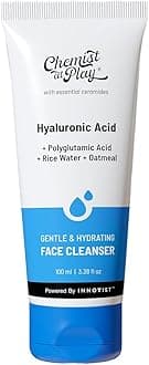Gentle & Hydrating Face Cleanser | Enriched with Vitamin E, Rice Water & Oatmeal | Replenishes Skin Hydration Levels | Brightens Skin | Removes Excess Oil & Dirt | Vegan | 100 ml