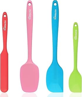 NileHome Silicone Spatula Set Rubber Spatula High Heat-Resistant Premium BPA-Free One Piece Seamless Design Cooking Spatulas Utensils Set For Kitchen, Multicolor(4pcs)