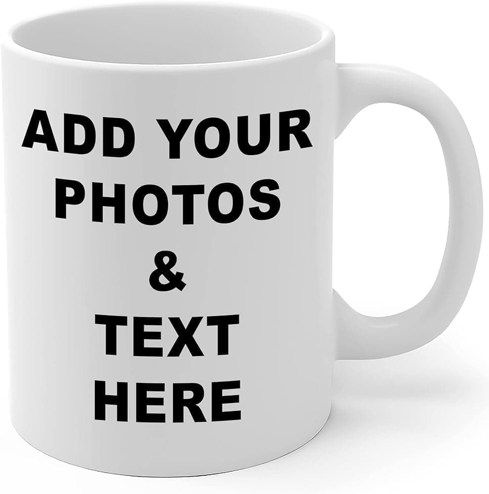 Custom Mug, Custom Photo Name Text White Mug Cup, Personalized Picture Coffee Mug, Add Multiple Personalized Text Images To Mug, Custom Gift