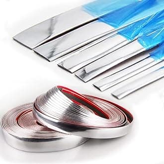 Chrome Silver Car Exterior and Interior Molding Trim Universal Bumper Window Door Body Side and Household Furniture Surfaces Decorative Strip Scratch-Proof (Width: 1/2 inch (12mm), Length: 32Ft)