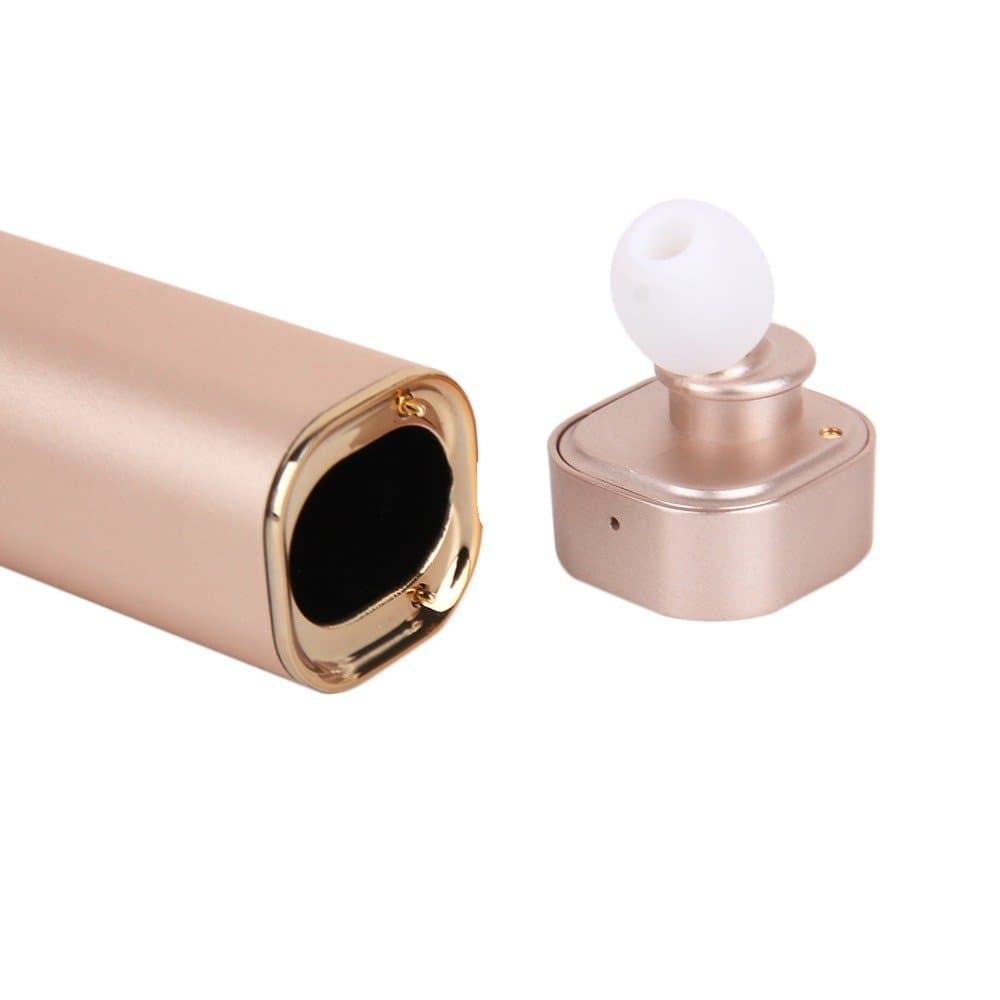AQSURE Bluetooth Earbuds, 2 In 1 Bluetooth Headset With Portable Power Bank,V4.1 Bluetooth Headphones with USB Power Bank,Mini Wireless Headset Hands-free Earphone with Mic. (Gold)