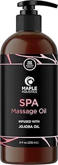 Calming Massage Oil for Massage Therapy - Home Spa Full Body Massage Oil for Sore Muscles for Pro or Home Use with Moisturizing Sweet Almond Oil and Lavender Essential Oil - Non Greasy or Staining