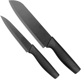 Sponsored Ad - Carrot Kitchen Knife Stainless Steel 2 Pieces Professional Knife Set with Color Printing and Non-Slip Handle (2 PCS Black)