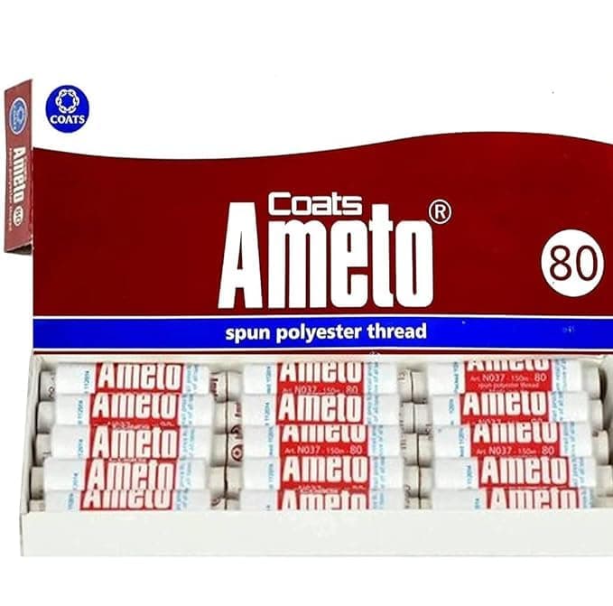 Ameto Polyester Thread 15 Reels Each spools 130 MTR (15 Rills) (White)