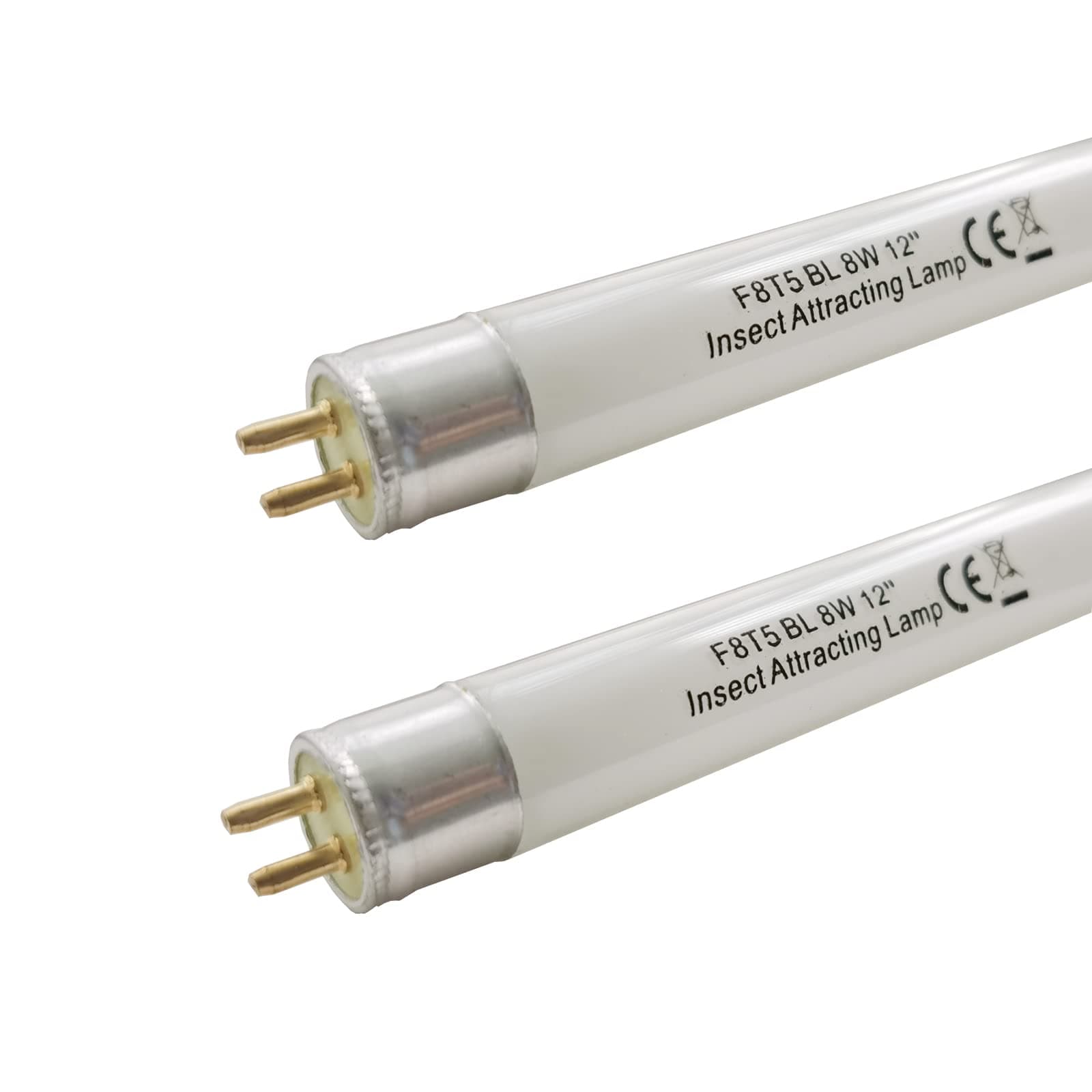 Flyercatch (2Pack) F8T5/BL 12 inch Replacement Black Light Bulb, T5 8W 365nm UVA Linear Fluorescent Black Lamp