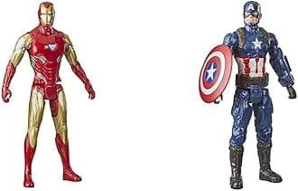 AvengersMarvel Titan Hero Series Collectible 30-cm Captain America Action Figure, Toy for Ages 4 and Up & Marvel Titan Hero Series Collectible 30CM Iron Man Action Figure, Toy For Ages 4 and Up
