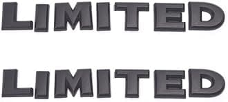 2pcs Limited Emblems, Auto Tuning Trunk Hood Door Decal 3D Logo Replacement for Grand Cherokee Compass Auto (Black)