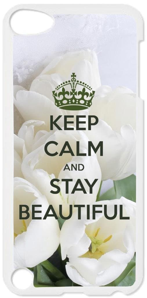 Keep Calm and Stay Beautiful - White Plastic snap on case - for The Apple iPod iTouch 4th Generation.