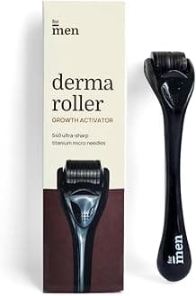 ForMen Derma Roller For Hair Growth 0.5 mm with 540 Titanium Needles | Repairs Damaged Hair, Activates Hair Follicles | For Hair Fall & Hair Thickening | Reduces Acne Scars | Safe & Effective To Use