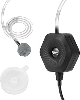 Quiet Mini Small Aquarium Air Pump Betta Fish Tank Bubbler Oxygen Aeration Pump with Air Stone Tubing Suction Cup for 0.5-15 Gal Fish Bowl