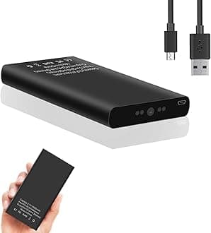 isekurity Spy Camera Hidden Camera,1080P 10000mAh Portable Charger Hidden Camera,20 Hours Continuous Record Security Nanny Spy Cam with Gravity Sensor/Motion Detection/Night Vision—No WiFi No Audio