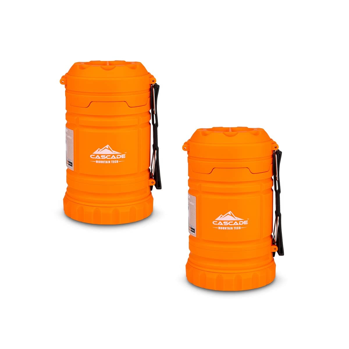 Cascade Mountain Tech Collapsible Flash Pop 2-in-1 Lantern/Flashlight, 2 Pack - Orange, Perfect Lighting for Camping, BBQs and Emergency Light - Batteries Not Included