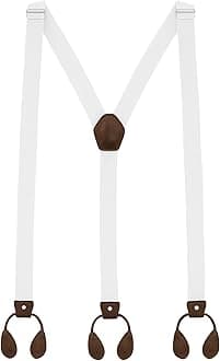 Trimming Shop 25mm Men's Suspender Braces - Y Back Elasticated Adjustable Suspenders Button Hole Braces - Fashion Accessory for Parties, Weddings, Casual, Formal Events