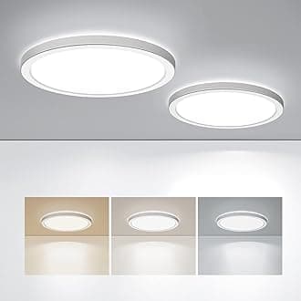 BLNANLED Flush Mount Ceiling Light, 9 Inch 18W 3000K/4000K/5000K Hardwire Light Fixture, Ultra Thin Round White Lamp for Kitchen Porch Bedroom Hallway Stairwell Basement, Non-dimmable 2 Pack