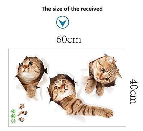 Creative Cave 3D Cute Vivid 3D Little Cat Removable Wall Art Sticker Decal Home Kid Room Decor,cat wall stickers for bedroom,wall sticker for living room dzy