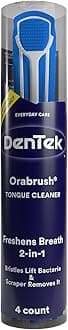 Orabrush Tongue Scraper, 4 Tongue Cleaners, Blue, Multicolored, Unisex-Adults