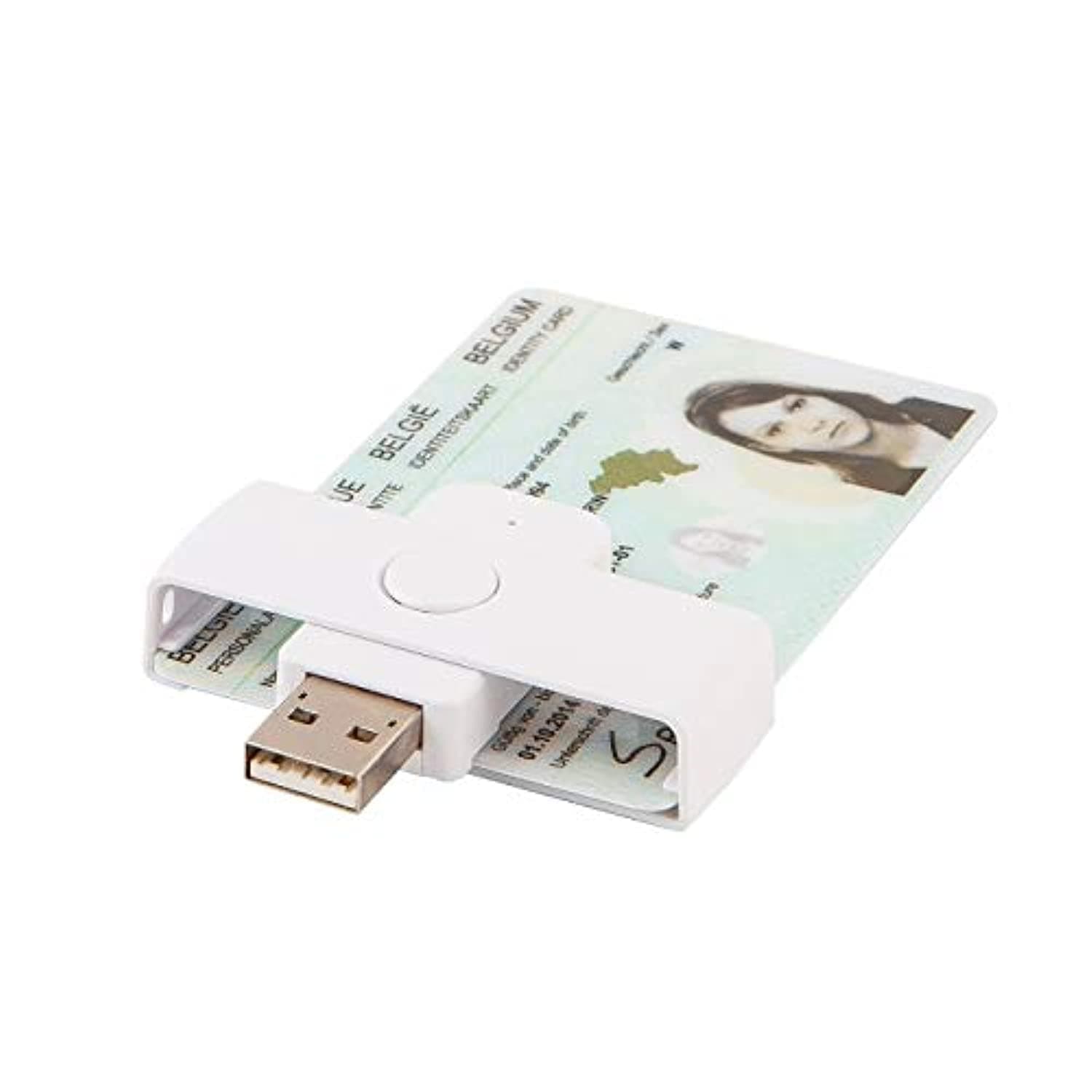 eID Smart Card Reader - ACS ACR39U-N1 Pocketmate II - USB type A (white) - Belgium id card