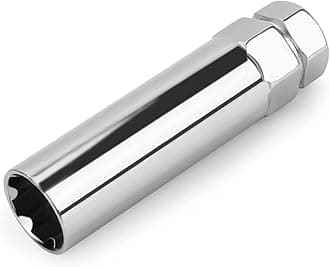 Dynofit 7 Spline Tuner Lug Nuts Key for Wrench with 13/16"(21mm) and 7/8"(22mm) Hex,Chrome Socket Replacement Tool for 14x1.5, 14x2.0, 9/16" Wheel Nuts，Fits Perfectly