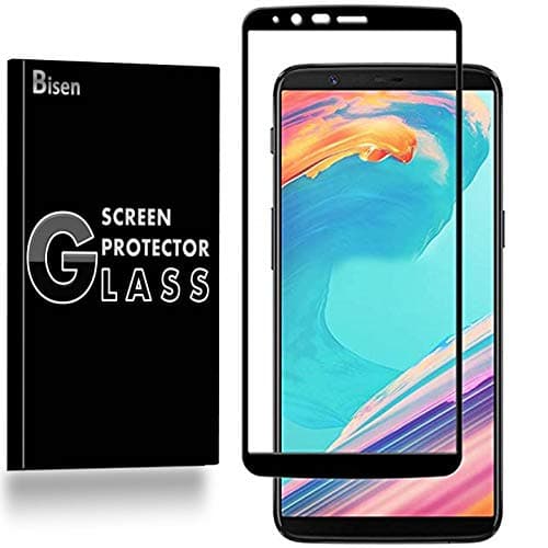 [2-Pack BISEN] for OnePlus 5T Tempered Glass Screen Protector [Full Coverage], Edge-to-Edge Protect, Anti-Fingerprint, Anti-Bubble, Lifetime Protection