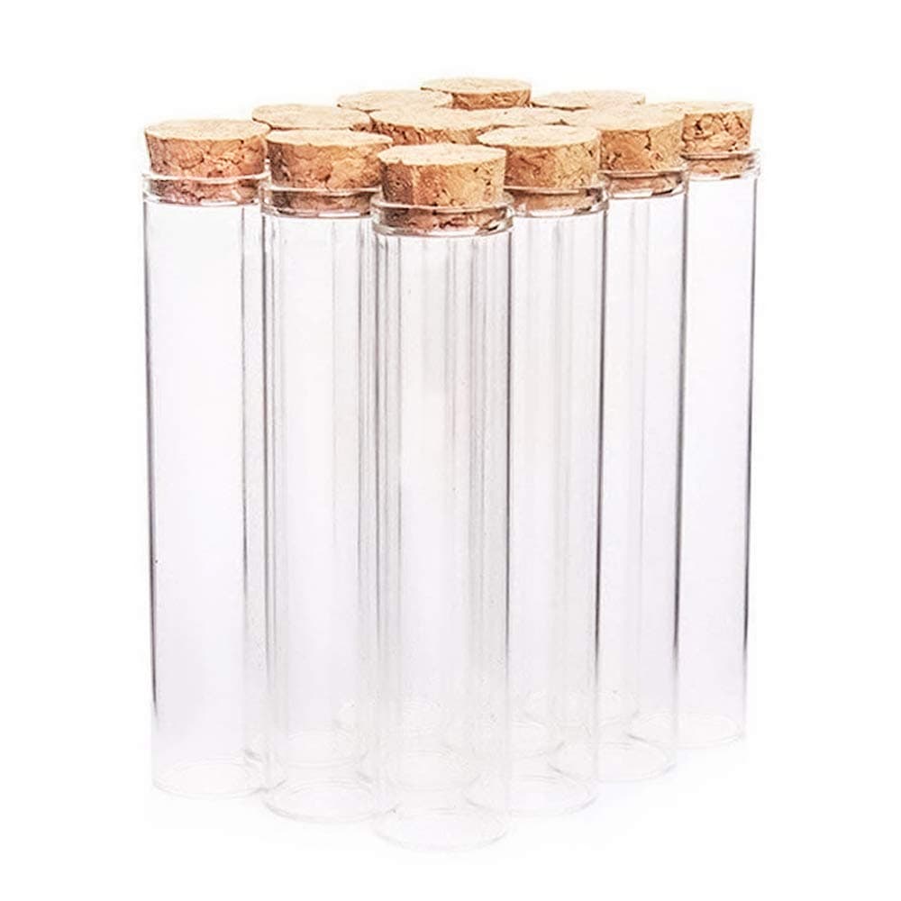 12pcs 26ml 22mm x 100mm Mini Glass Bottles Jars test tube with Wood Cork Stoppers