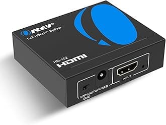 HDMI Splitter 1 in 2 Out 4K - 1x2 HDMI Display Duplicate/Mirror - Powered Splitter Full HD 1080P, 4K @ 30Hz (One Input To Two Outputs) - USB Cable Included - 1 Source to 2 Identical Displays